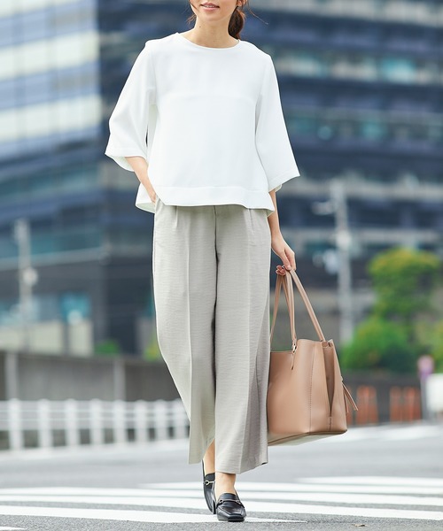 「Honeys」 「GLACIER」7分袖ブラウス S ネイビー レディース_画像5