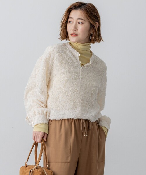 ブラウス シャツ 「洗える」シアーカットジャカード レディース