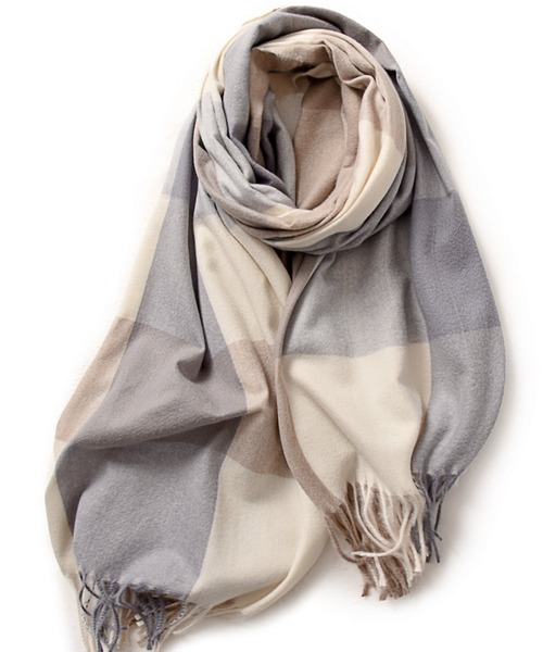 JOHNNY WOLF（ジョニーウルフ） マフラー CHAT チェック フリンジ 大判