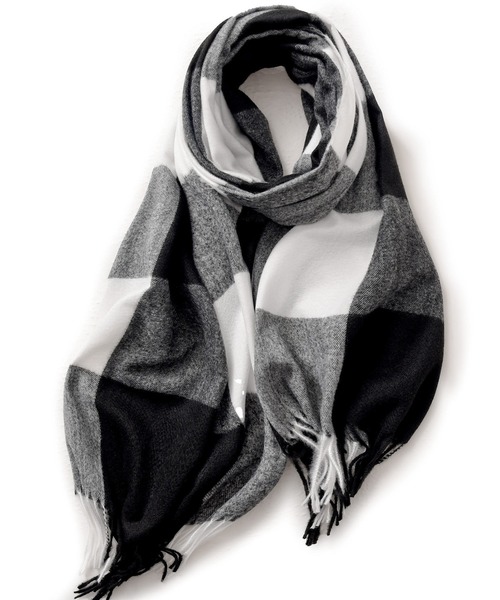 JOHNNY WOLF（ジョニーウルフ） マフラー CHAT チェック フリンジ 大判