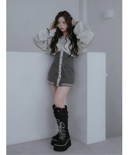 ダーリッチブラック ロングブーツ Lサイズ ‼️気分で値下げ中‼️ Darich（ダーリッチ） ブーツ Dロゴボリュームステッチロングブーツ