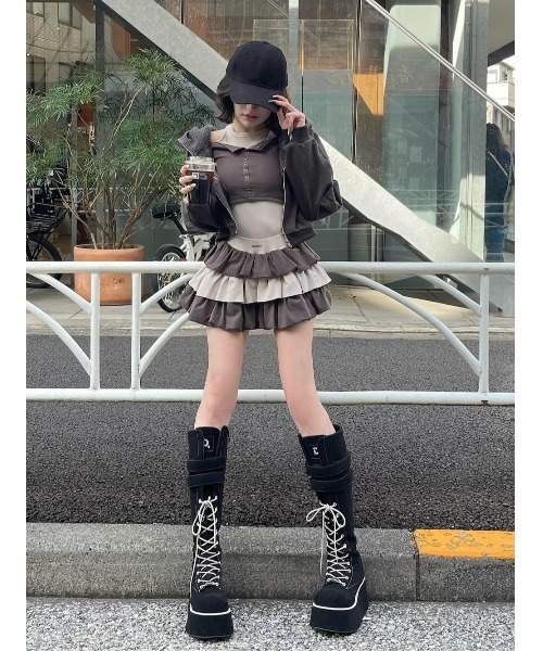 Darich（ダーリッチ） ブーツ Dロゴボリュームステッチロングブーツ