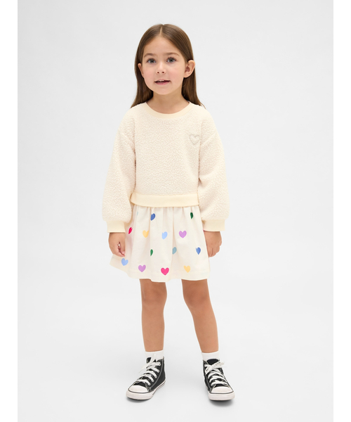 GAP（ギャップ） ワンピース ミックスメディア ハート スウェット 