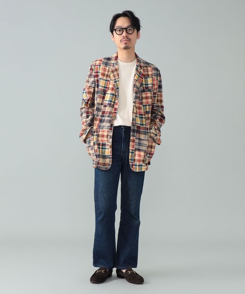 コート ジャケット 「別注」Brooks Brothers / マドラスチェック パッチワーク ジャケット メンズの画像