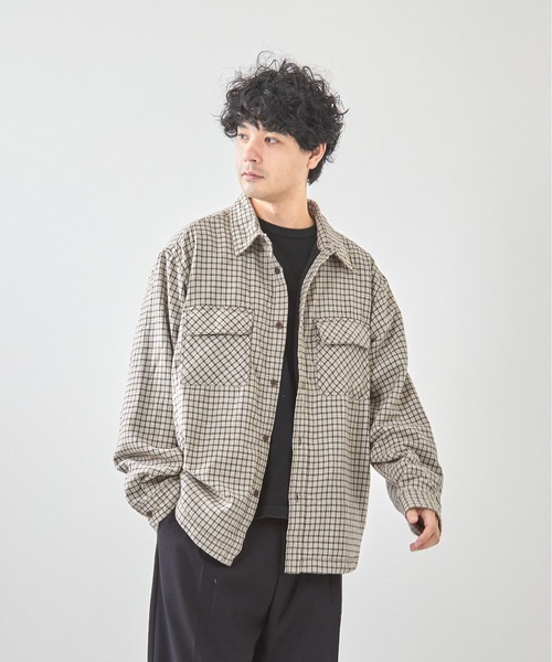 VIBGYOR ブルゾン アウター 裏フリースチェックシャツCPO(CN) メンズ