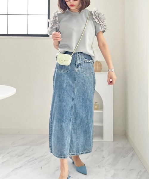 「M y u」 半袖カットソー FREE ベージュ レディース_画像9