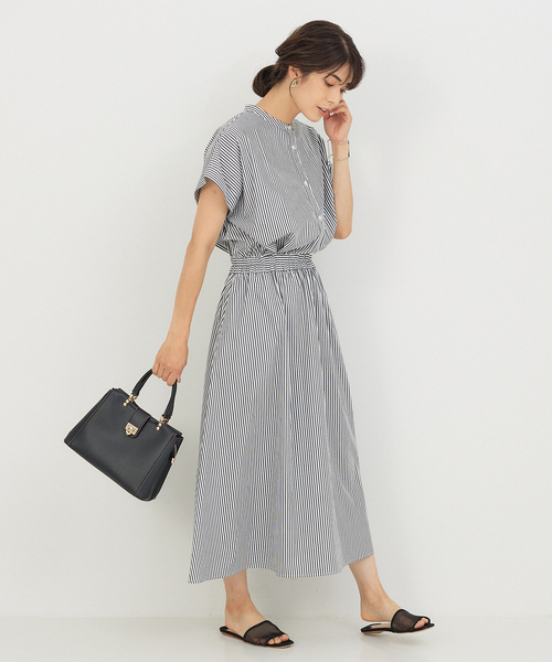 「abahouse mavie」 半袖ワンピース フリー カーキ レディース_画像6