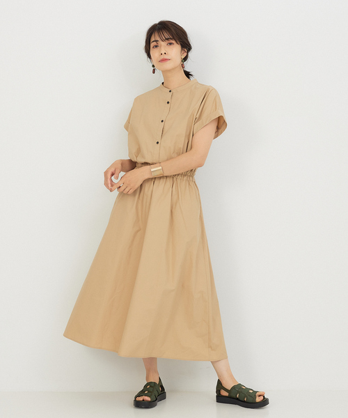 「abahouse mavie」 半袖ワンピース フリー カーキ レディース_画像9