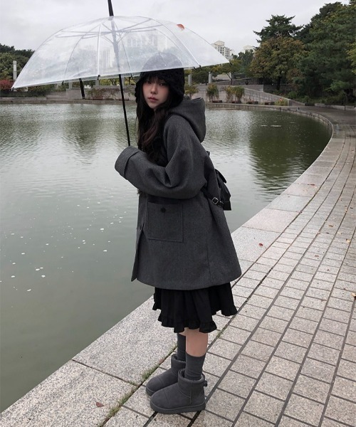 anyonemore コート アウター 「MADE」 ストラップ付きキルティング