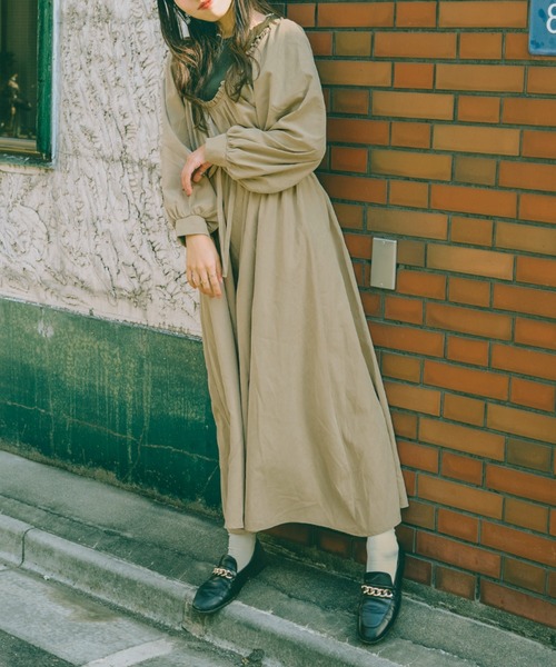 「kutir」 長袖ワンピース SMALL ブルー レディース_画像2