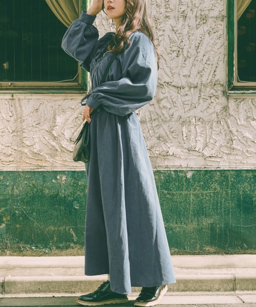「kutir」 長袖ワンピース SMALL ブルー レディース_画像7