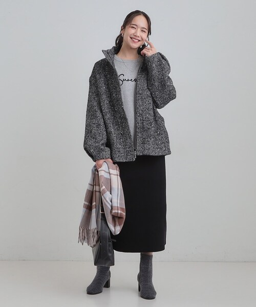 SHOO・LA・RUE（シューラルー） ブルゾン アウター スタンドツイード