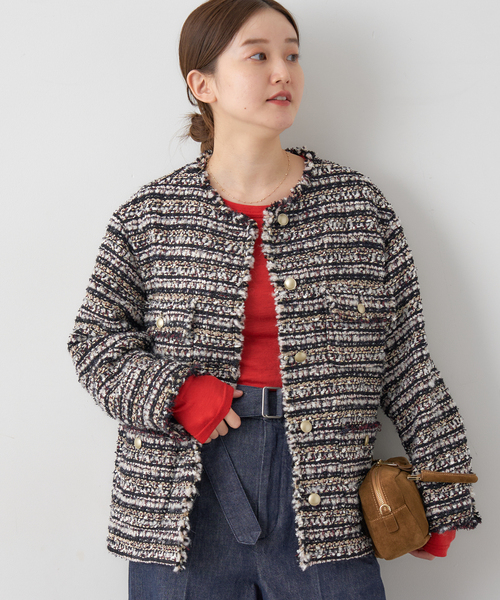 IENA（イエナ） ジャケット ノーカラージャケット LESAGEツイード