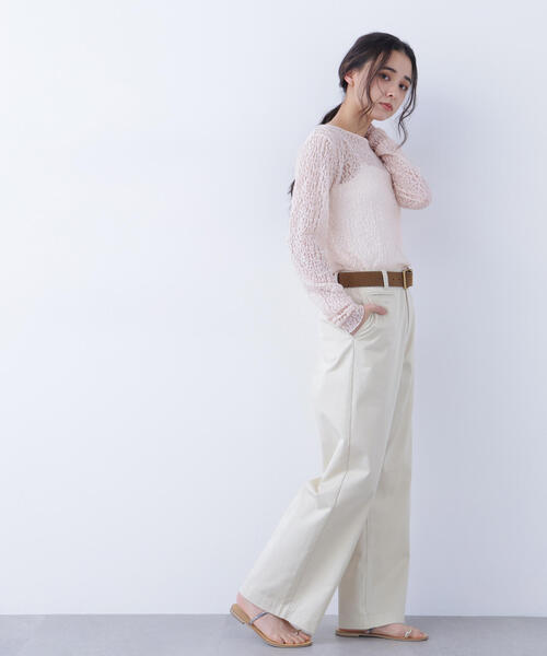 she、プリスティン　ホワイト チノパン コットン混紡 N.Natural Beauty Basic（エヌ ナチュラルビューティーベーシック