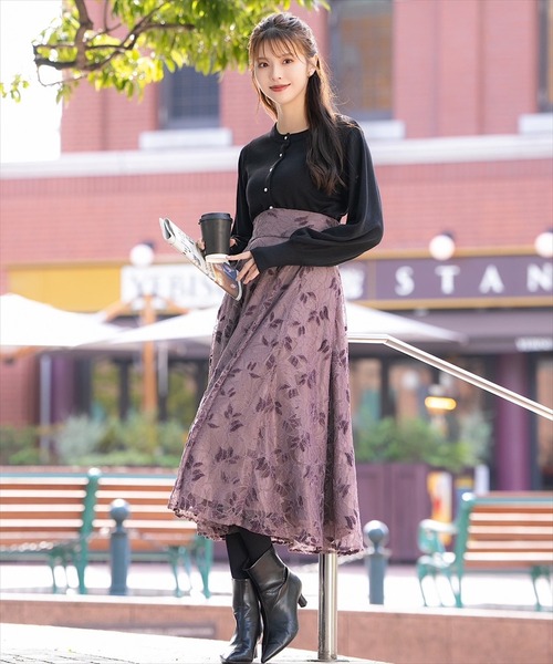 「SWINGLE」 ニットカーディガン MEDIUM イエロー レディース_画像4