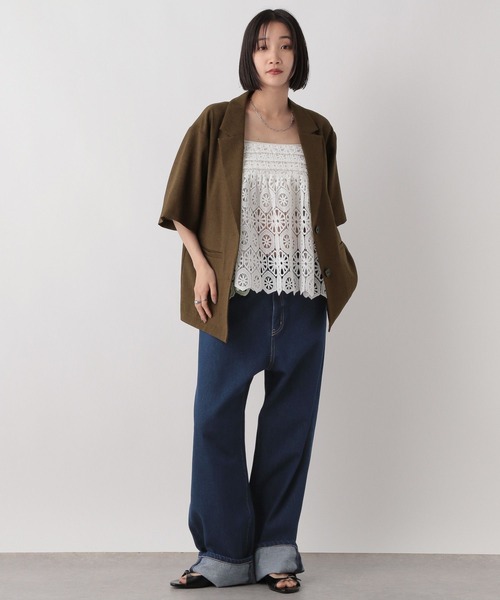 「LOWRYS FARM」 デニムパンツ LARGE ネイビー レディース_画像3