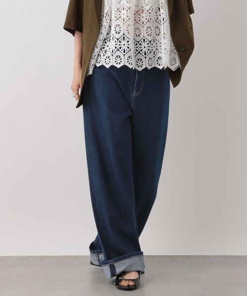 「LOWRYS FARM」 デニムパンツ LARGE ネイビー レディース_画像7