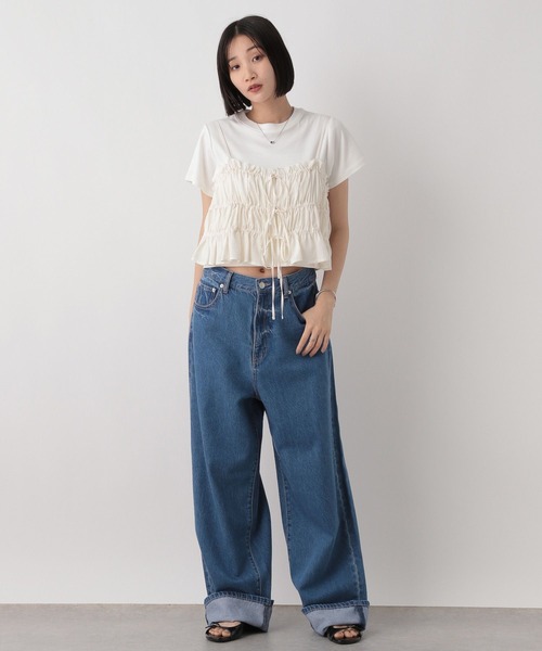 「LOWRYS FARM」 デニムパンツ LARGE ネイビー レディース_画像9