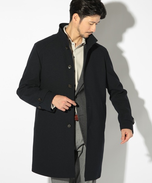 「UNION STATION」 ステンカラーコート S ネイビー メンズ_画像2