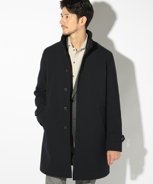 「UNION STATION」 ステンカラーコート S ネイビー メンズ_画像4