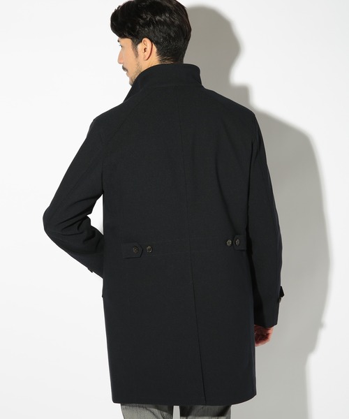 「UNION STATION」 ステンカラーコート S ネイビー メンズ_画像6