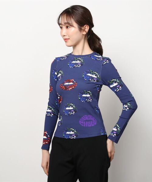 「Desigual」 長袖カットソー X-LARGE ネイビー レディース_画像4