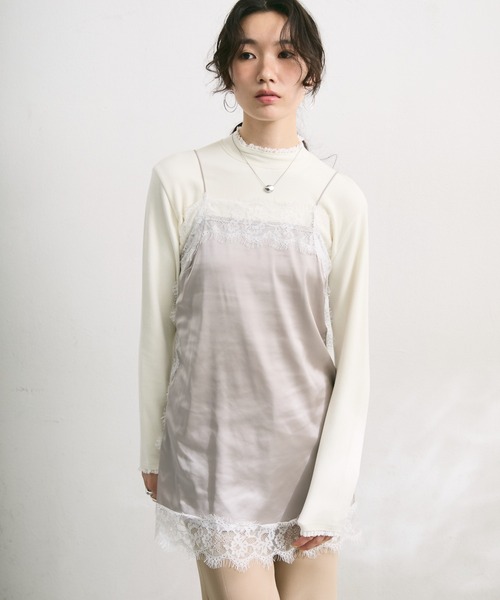 ワンピース レーストリムサテンキャミワンピース : ZOZOTOWN Yahoo!店