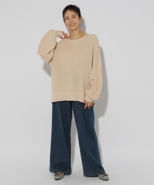 「Elura」 長袖ニット LARGE オレンジ レディース_画像2