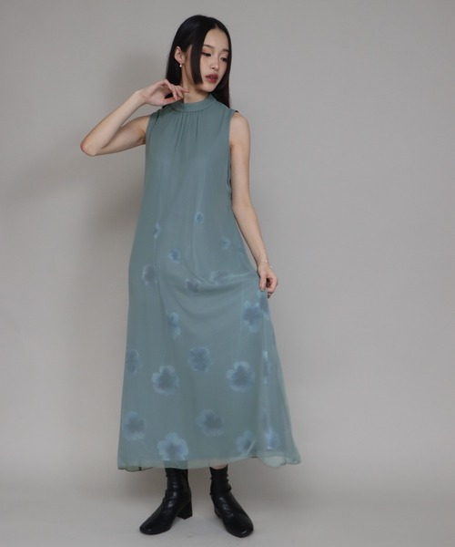 「J by blue」 ノースリーブワンピース MEDIUM ネイビー レディースの画像