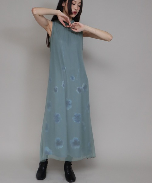 「J by blue」 ノースリーブワンピース MEDIUM ネイビー レディースの画像