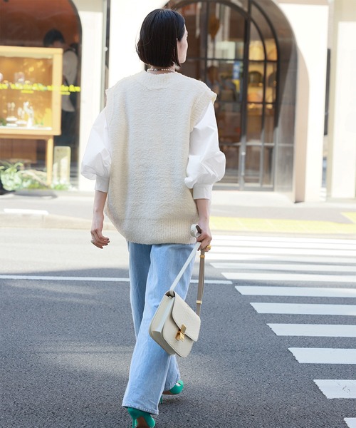 「ELFRANK」 ニットベスト FREE オフホワイト レディース_画像9