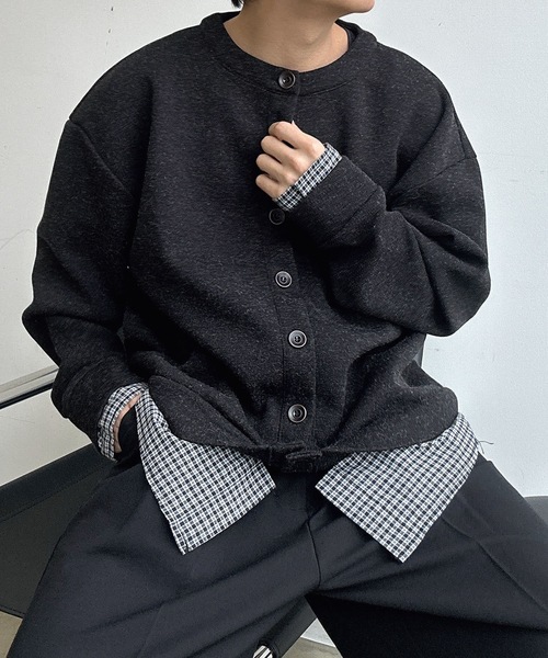 希少 ワイズ ヨウジヤマモト 上質 レイヤード チェック ニット カーディガン Y's AW24 STYLE HIGHLIGHTS | Yohji Yamamoto (ヨウジヤマモト