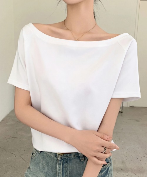tシャツ 半袖 オフショルポンチ半袖トップス レディース : ZOZOTOWN 