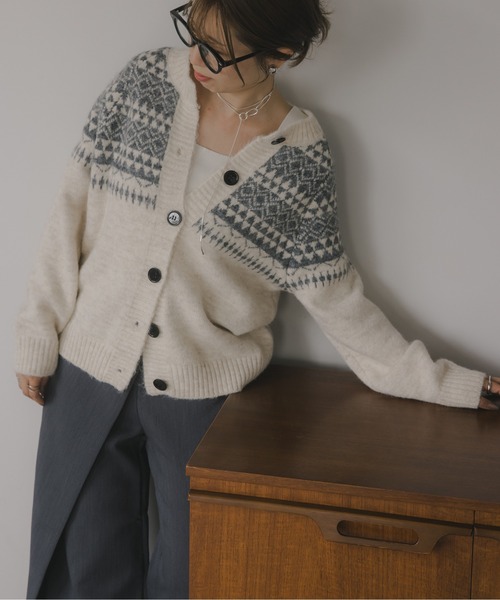 「210nouve」 ニットカーディガン FREE ホワイト レディース_画像6