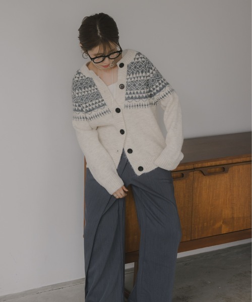 「210nouve」 ニットカーディガン FREE ホワイト レディース_画像7