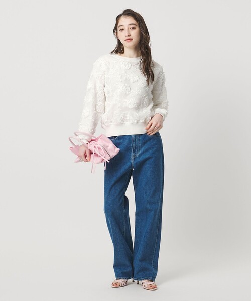 UNITED ARROWS エンブロイダリーフラワー メッシュ ニット札付き UNITED ARROWS（ユナイテッドアローズ） ニット セーター エンブロイ