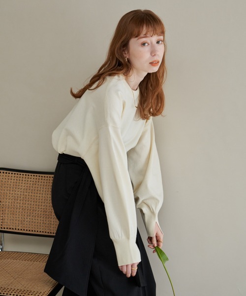 「hinari」 長袖ニット FREE ベージュ レディース_画像10