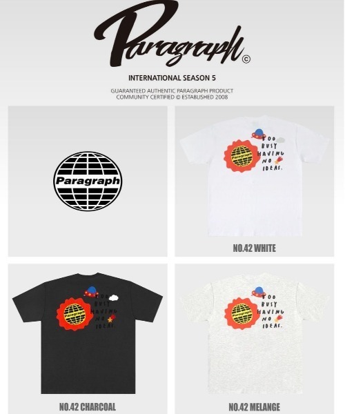 「Paragraph」 半袖プルオーバー FREE 白いこと メンズ