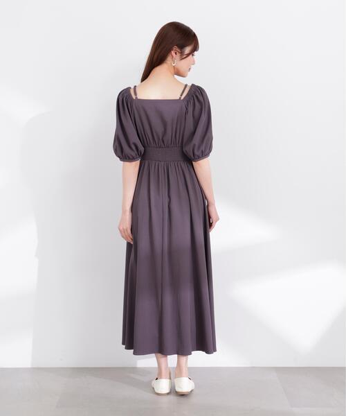 ⭐  (2) 着痩せ美シルエット　パフスリーブワンピ PROPORTION BODY DRESSING（プロポーションボディドレッシング