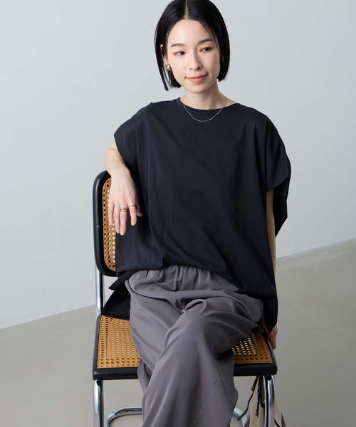 Aunely tシャツ 半袖 「Aunely」ひんやり 360°きれい見え フレンチ