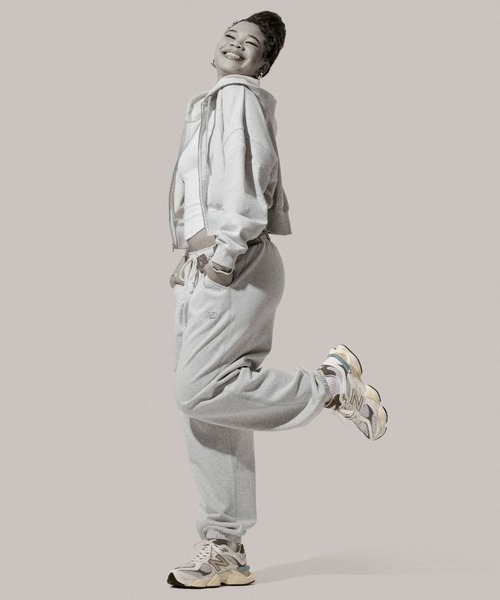 「New Balance」 ローカットスニーカー 25.5cm ホワイト×グレー レディースの画像