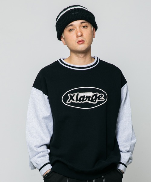 XLARGE」 スウェットカットソー L ブラック メンズ UMBRO×XLARGEコラボ 