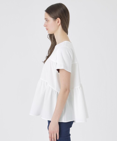 フリルール　　　ブルーレーベルクレストブリッジ　　ブラウス　半袖　Tシャツ ドットプリントブラウス | BLUE LABEL CRESTBRIDGE (Women)/ブルー