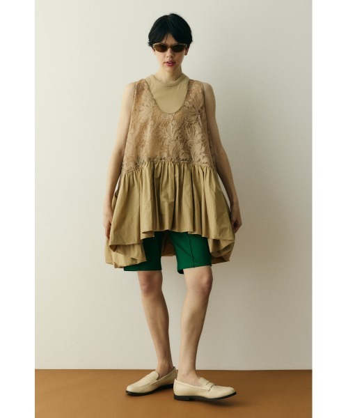 Lace flare tunic　　レースフレアチュニック レディースの画像