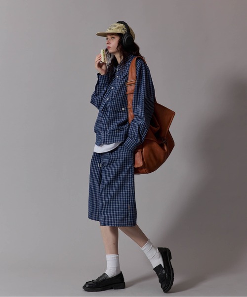 TENDERLOIN SEERSUCKER SHORTS NAVY シアサッカー CIVVY. パンツ Seersucker Setup Short Pants - シアサッカー