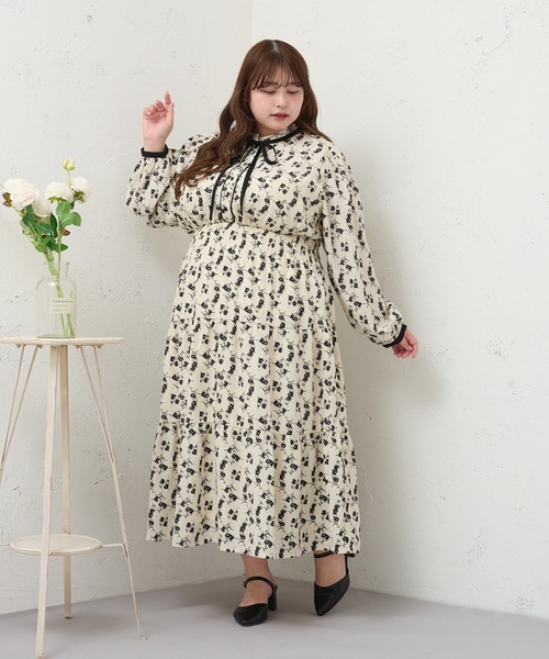 「Louiosy」 長袖ワンピース 4L ブルー系その他 レディース_画像8