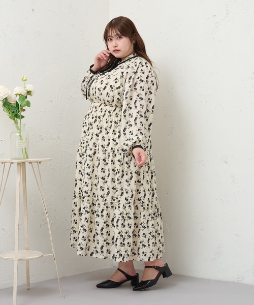 「Louiosy」 長袖ワンピース 4L ブルー系その他 レディース_画像9