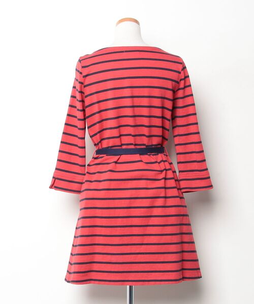 BURBERRY（バーバリー） ボーダー柄7分袖ワンピース 38 レッド 