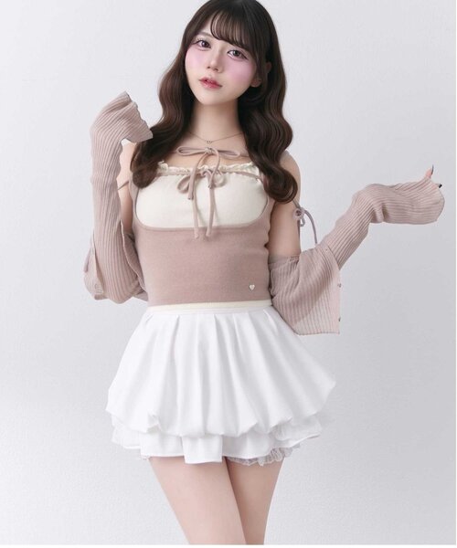 Belle Charme Ribbon Polo Knit オフホワイト Belle Charme｜ベル