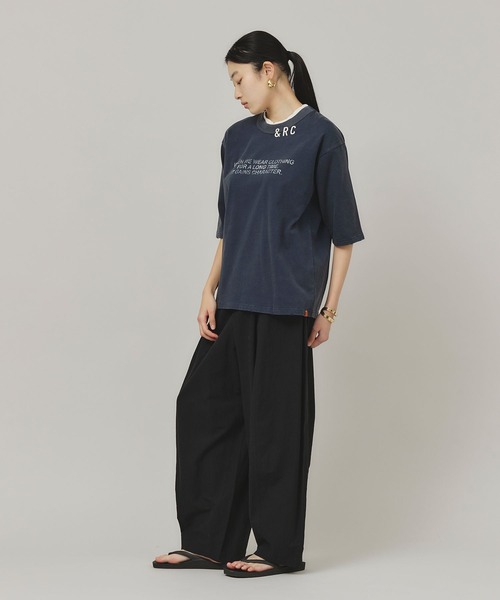 「Curensology」 半袖Tシャツ FREE チャコールグレー レディース_画像4